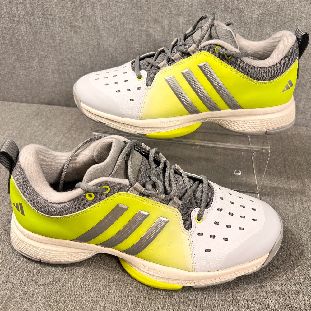 Adidas Court Adituff Pickleball White Lucid Lemon Sneakers Tennis Sz 10 Athletic - Picture 2 of 10
